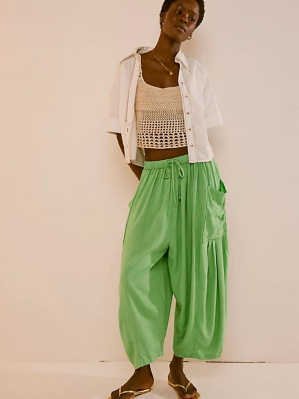 Free people Quinn Pants Sea Green Size XL